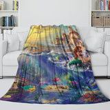 Cartoon Beauty and the Beast Blanket Flannel Throw Room Decoration