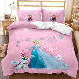 Cartoon Frozen Elsa Anna Bedding Set Quilt Duvet Cover Bed Sheets Sets - EBuycos