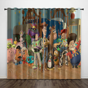 Cartoon Toy Story Curtains Pattern Blackout Window Drapes