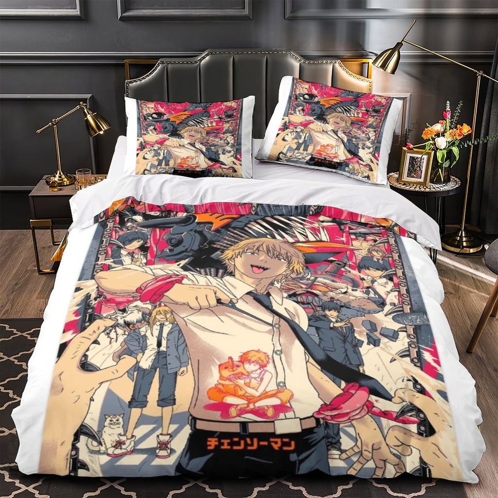 Chainsaw Man Bedding Set Quilt Duvet Cover Without Filler