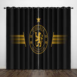 Chelsea Football Club Curtains Pattern Blackout Window Drapes