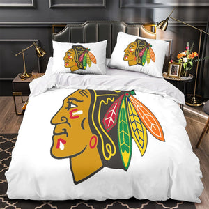 Chicago Blackhawks Bedding Set Quilt Duvet Cover Without Filler
