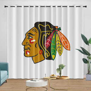 Chicago Blackhawks Curtains Blackout Window Drapes Room Decoration