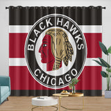 Chicago Blackhawks Curtains Blackout Window Drapes Room Decoration