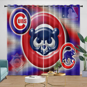 Chicago Cubs Curtains Blackout Window Drapes Room Decoration