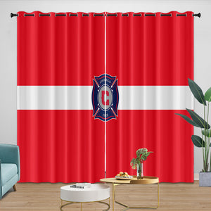 Chicago Fire Soccer Club Curtains Blackout Window Drapes Room Decoration