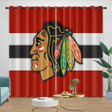 Chicago Blackhawks Curtains Blackout Window Drapes Room Decoration