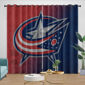 Columbus Blue Jackets Curtains Blackout Window Drapes Room Decoration