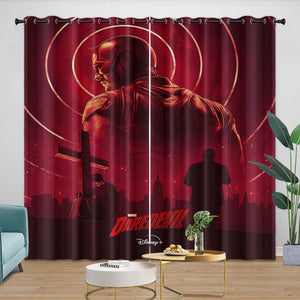 Daredevil Curtains Pattern Blackout Window Drapes Room Decoration