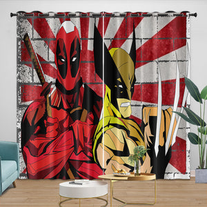 Deadpool And Wolverine Curtains Blackout Window Drapes