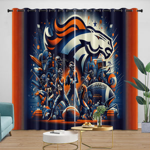 Denver Broncos Curtains Blackout Window Drapes Room Decoration