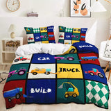Digger Dump Truck Excavator Bedding Set Quilt Cover Without Filler