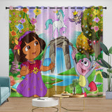 Dora the Explorer Curtains Blackout Window Drapes Kids Room Decoration