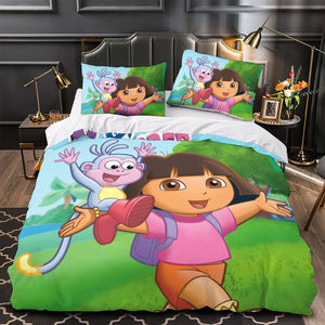 Dora the Explorer Duvet Cover Kids Bedding Set Without Filler