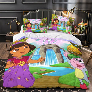 Dora the Explorer Duvet Cover Kids Bedding Set Without Filler