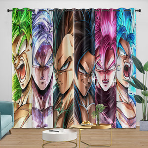 Dragon Ball Super Curtains Blackout Window Kids Room Drapes