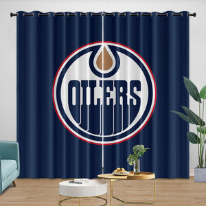 Edmonton Oilers Curtains Blackout Window Drapes Room Decoration