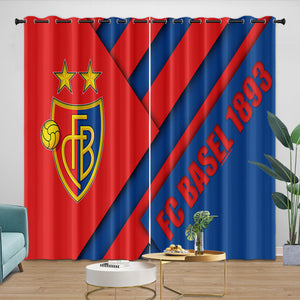 FC Basel Curtains Blackout Window Drapes Kids Room Decoration
