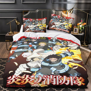 Fire Force Bedding Set Pattern Quilt Cover Without Filler