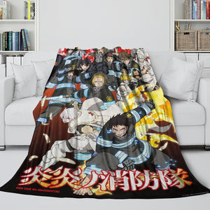 Fire Force Blanket Flannel Fleece Throw Room Decoration