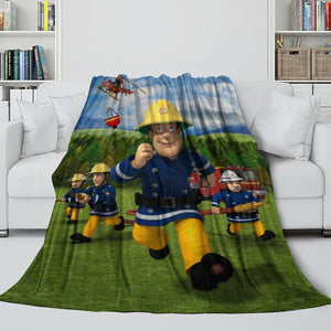 Fireman Sam Blanket Flannel Fleece Throw Room Decoration