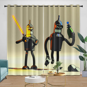 Futurama Curtains Blackout Window Drapes