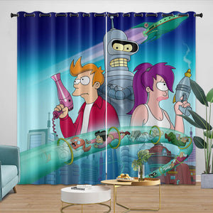Futurama Curtains Blackout Window Drapes