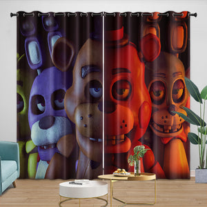 Game Five Nights At Freddys Curtains Pattern Blackout Window Drapes