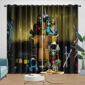Game Pattren Roblox Curtains Blackout Window Drapes Room Decoration