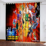 Game Pokémon Curtains Pikachu Pattern Blackout Window Drapes