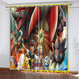 Game Pokémon Curtains Pikachu Pattern Blackout Window Drapes