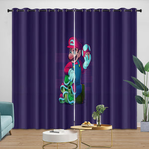 Game Super Mario Curtains Blackout Kids Room Window Drapes