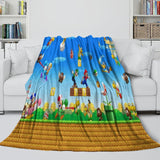 Game Super Mario Pattern Blanket Flannel Throw Kids Room Decoration