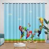 Game Super Mario Pattern Curtains Blackout Kids Room Window Drapes