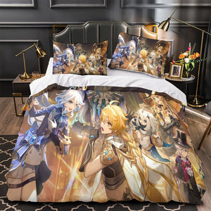 Genshin Impact Bedding Set Pattern Quilt Duvet Cover Without Filler