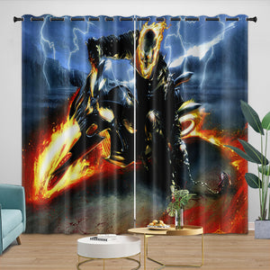 Ghost Rider Curtains Blackout Window Drapes Room Decoration