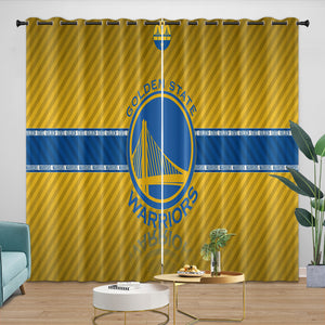 Golden State Warriors Curtains Blackout Window Drapes Room Decoration