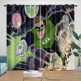 Green Lantern Curtains Pattern Blackout Window Drapes