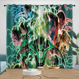 Green Lantern Curtains Pattern Blackout Window Drapes
