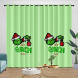 Grinch Curtains Blackout Window Drapes Room Decoration