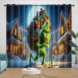 Grinch Curtains Blackout Window Drapes Room Decoration