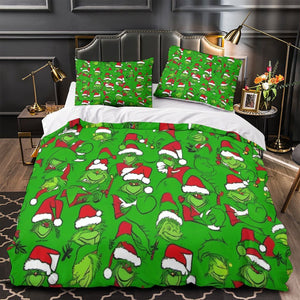 Grinch Duvet Cover Kids Room Bedding Set Without Filler