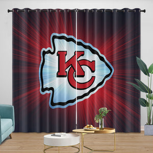 Kansas City Chiefs Curtains Blackout Window Drapes Kids Room Decoration