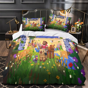 Kids Minecraft Duvet Cover Pattern Bedding Set Without Filler