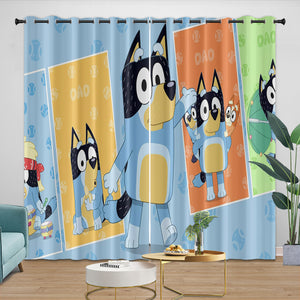 Kids Room Decoration Bluey Curtains Blackout Window Drapes
