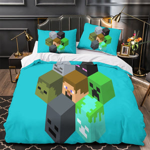 Kids bed Minecraft Bedding Set Pattern Quilt Duvet Cover Without Filler