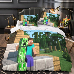Kids bed Minecraft Bedding Set Quilt Duvet Cover Without Filler