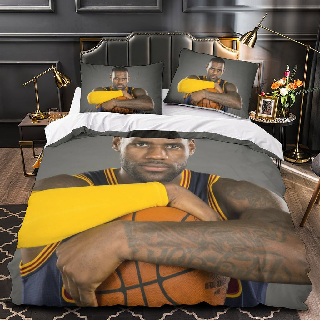 Lakers LeBron Raymone James Bedding Set Pattern Quilt Duvet Cover