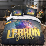 Lakers LeBron Raymone James Bedding Set Pattern Quilt Duvet Cover