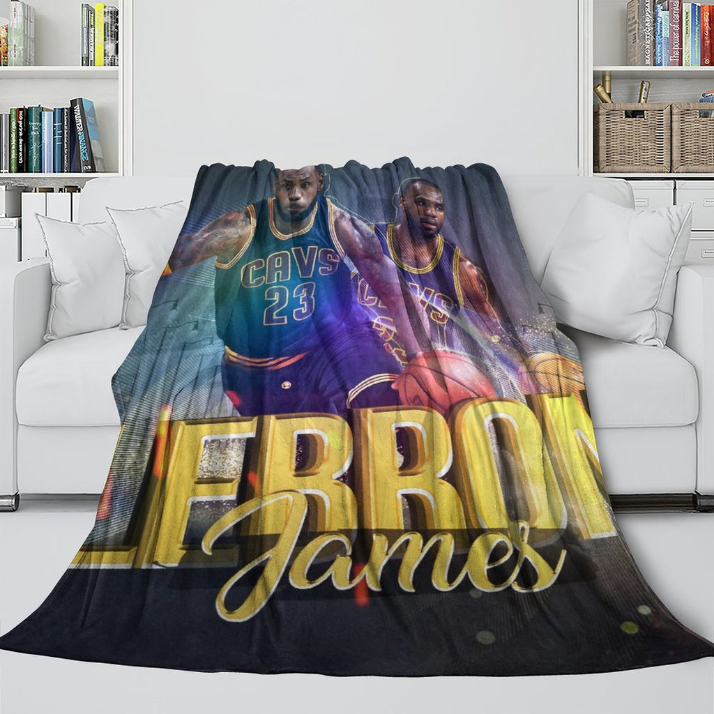 Lakers LeBron Raymone James Blanket Flannel Throw Room Decoration